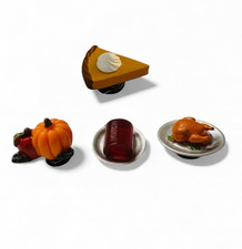 Set of 4 Crocs Jibbitz Thanksgiving Charms Cranberry Turkey Pumpkin Pumpkin Pie