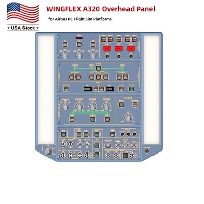 WINGFLEX A320 Overhead Panel with IRS & Lighting Panels for Airbus PC Sim -USA