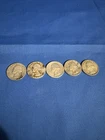 5 Silver Quarters 1938 1939 1941 1956 1962 2) Mint D 2) Mint S One no Mark