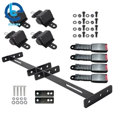For EZGO Yamaha Club Car Golf Cart 4 Retractable Seat Belts And Bracket Kit Set