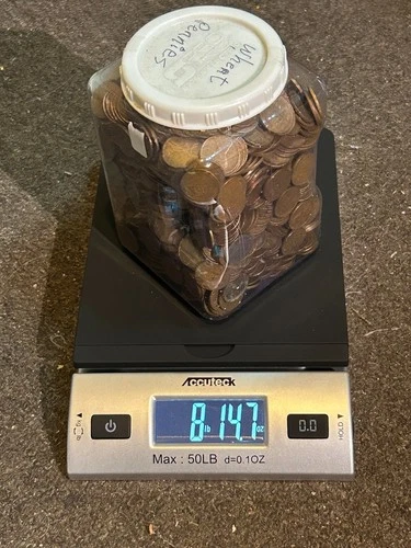 New ListingWheat Back Pennies bulk 8 lb 14 oz container with teens thru 1950's included