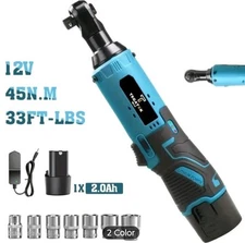 33 Ft-lbS 12V Azul Llave de impacto eléctrica sin cables, mordaza de 3/8",