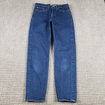Levis Premium Jeans Womens 27x27 Wedgie Straight Icon Dark Wash High Rise Big E