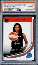2019 Donruss WNBA Silver Press Proof #90 Jackie Young Las Vegas Aces PSA 8 NM-MT