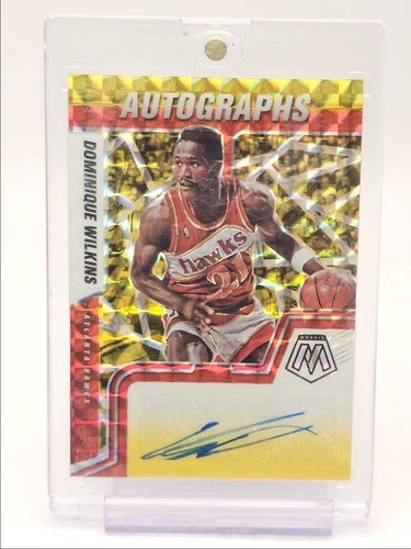 DOMINIQUE WILKINS 2021-22 MOSAIC AUTOGRAPHS RED YELLOW CHOICE AUTO Q1345