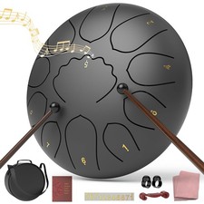 D Major Steel Tongue Drum 8" 11 Notes for Meditation Garden Gift