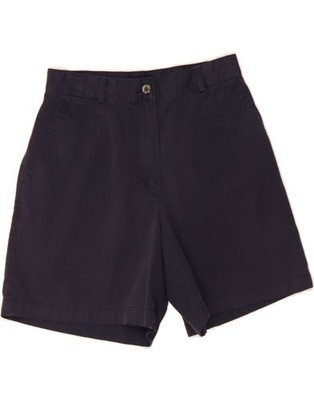 L.L.BEAN Damen hohe Taille Chino Shorts US 6 Medium W26 marineblau Baumwolle DJ14