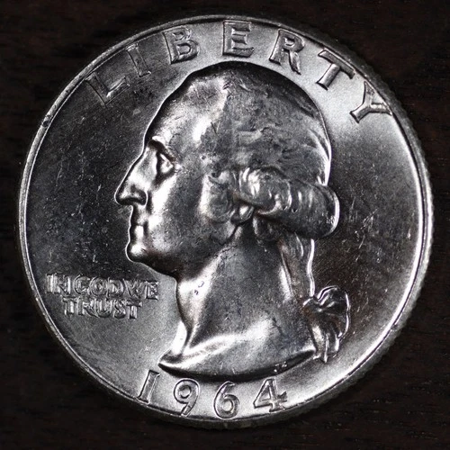 1964 P • Washington Quarter 25C - BU+++ MINT-STATE - 90% Silver USA #43