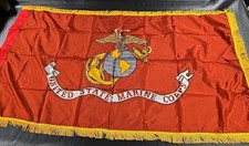 Vintage United States Marine Corps Defiance Flag w Fringe USMC 3' x 5' New
