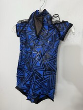 Weissman M Child Blue Sequin Hip Hop Costume Dance Girls EUC