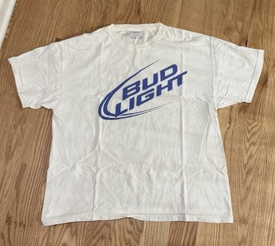 Vintage 90s Bud Light Promo Tee Big Logo Size XL White Rare
