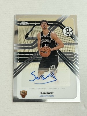2025-26 Topps Chrome Ben Saraf Next Stop Signatures Auto RC Brooklyn Nets