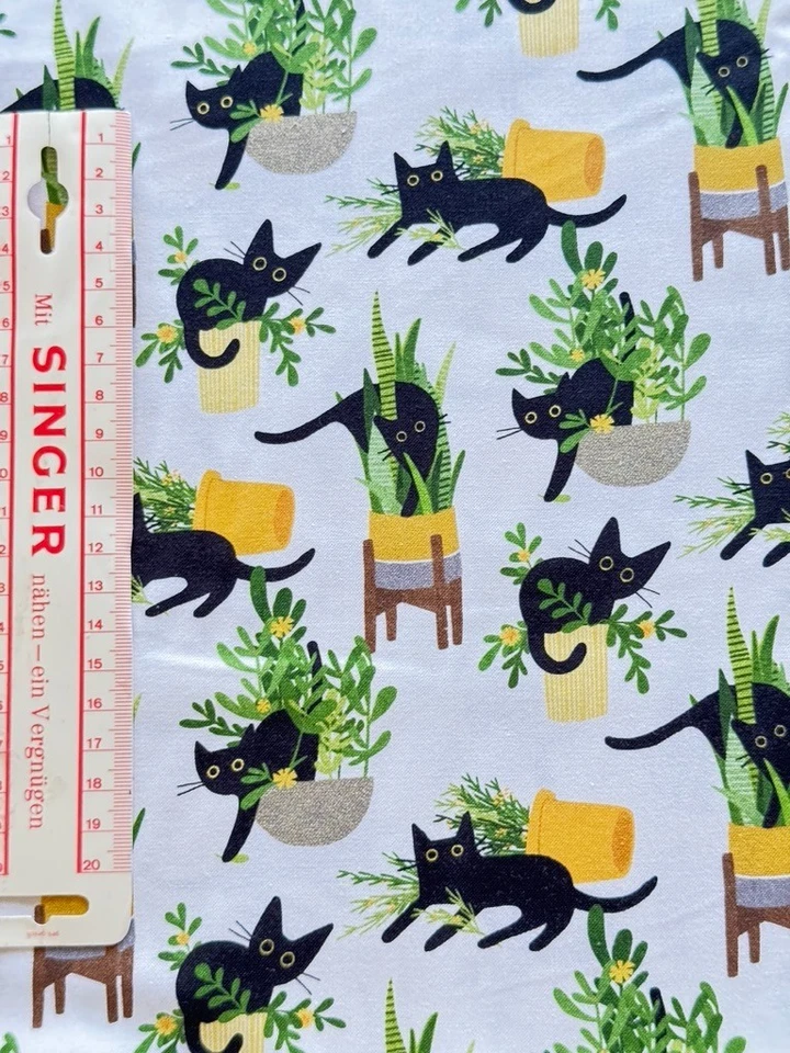 Timeless Treasures Stoffpaket Katzen & Pfoten 3x Patchworkstoff 25x110cm witzig - Bild 2 von 4