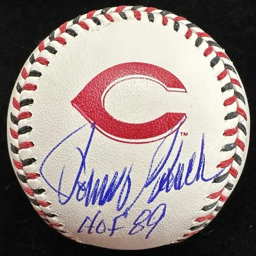 Johnny Bench HOF 89 Signed Reds Team Stitched Logo Baseball JSA