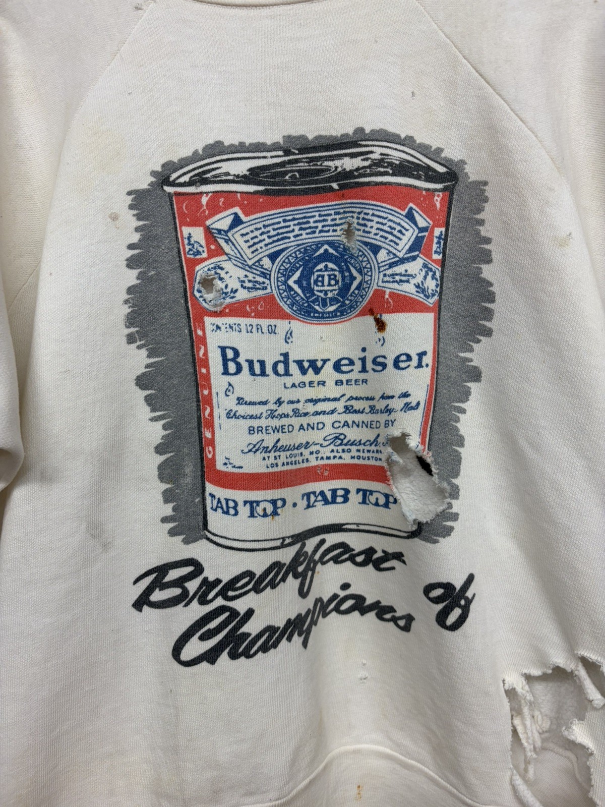 RARE True Vintage 50s 60s Novelty Budweiser Sweatshirt Thrashed image 4