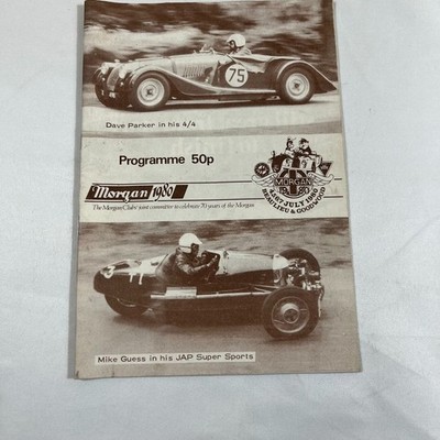 Vintage 1980 Morgan 70th Anniversary Programme Beaulieu Goodwood Sprint Racing