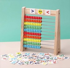 Wooden Abacus Math Toy Counting Frame Montessori NEW baco de Madera Educativo