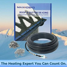 MAXKOSKO Roof Gutter De-Icing Heating Cable Kit