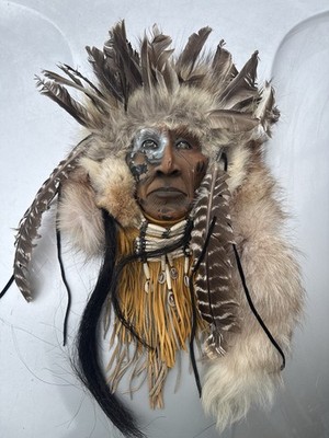 MASK Native American Indian Art - Genuine - Beautiful 3D Artwork Artist SIGNED !