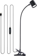 Desk Lamp USB Clip On Light,3 Color Mode 10 Brightness Levels 360 Gooseneck LED