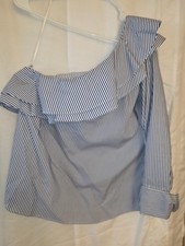ASYMMETRICAL NECKLINE SINGLE SLEEVE BLOUSE