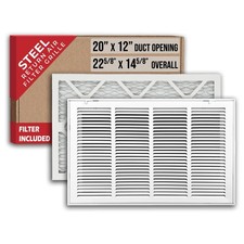 Handua 20"x12" Return Air Filter Grille 22 5/8"x14 5/8" White Removable Door