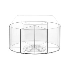 7.48 X 7.48 X 5.31 In. Acrylic Rotating Desk Organizer with 6 Compartments for O