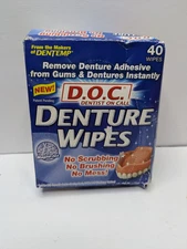 Dentist On Call Denture Wipes D.O.C. NEW  Discontinued 40 Count