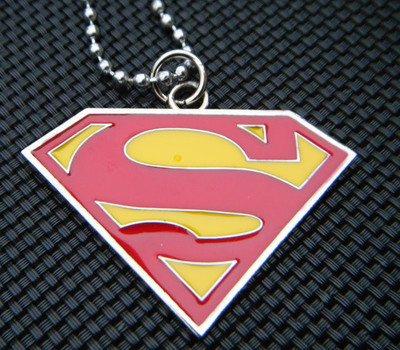UNISEX GIFT IDEA SUPERMAN LOGO METAL SHIELD DOG TAG NECKLACE