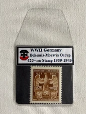 WWII Germany 420+1080 Golden Eagle Stamp – Bohemia & Moravia – MNH – Rare