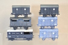 RATIO DAPOL HORNBY KIT BUILT RAKE of 6 WEATHERED GWR GOODS BRAKE VAN WAGON 7om