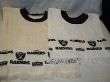 Los Angeles Raiders NFL Football Handmade/Tea Towel Children's/Baby Bib NEW