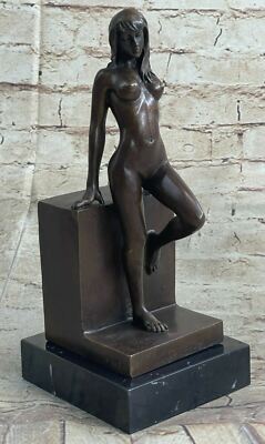Sinnlich Erotik Nackte Frau Weiblich Vintage Tänzer Bronze Statue Skulptur