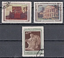 RUSSIA,USSR:1950 SC#1435-37 Used CTO 26th anniv. of the death of Lenin  AM38