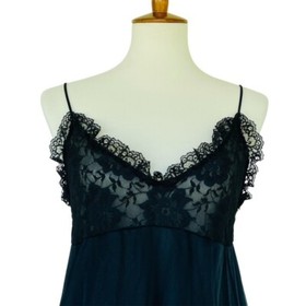 Vtg 70s Tosca Lingerie 2 Pc Sheer Black Peignoir Set Goth Babydoll Boudoir S
