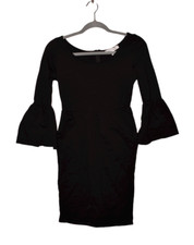 THE VANITY ROOM NEW $60 Scoop Neck Bell Sleeve Bodycon Dress in Black XS