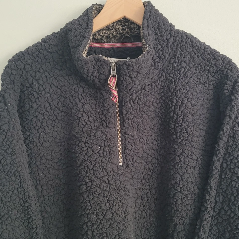 Carbon 2 Cobalt Mens Large Black Sherpa Fleece 1/4 Zip Jacket - Image 2 of 4