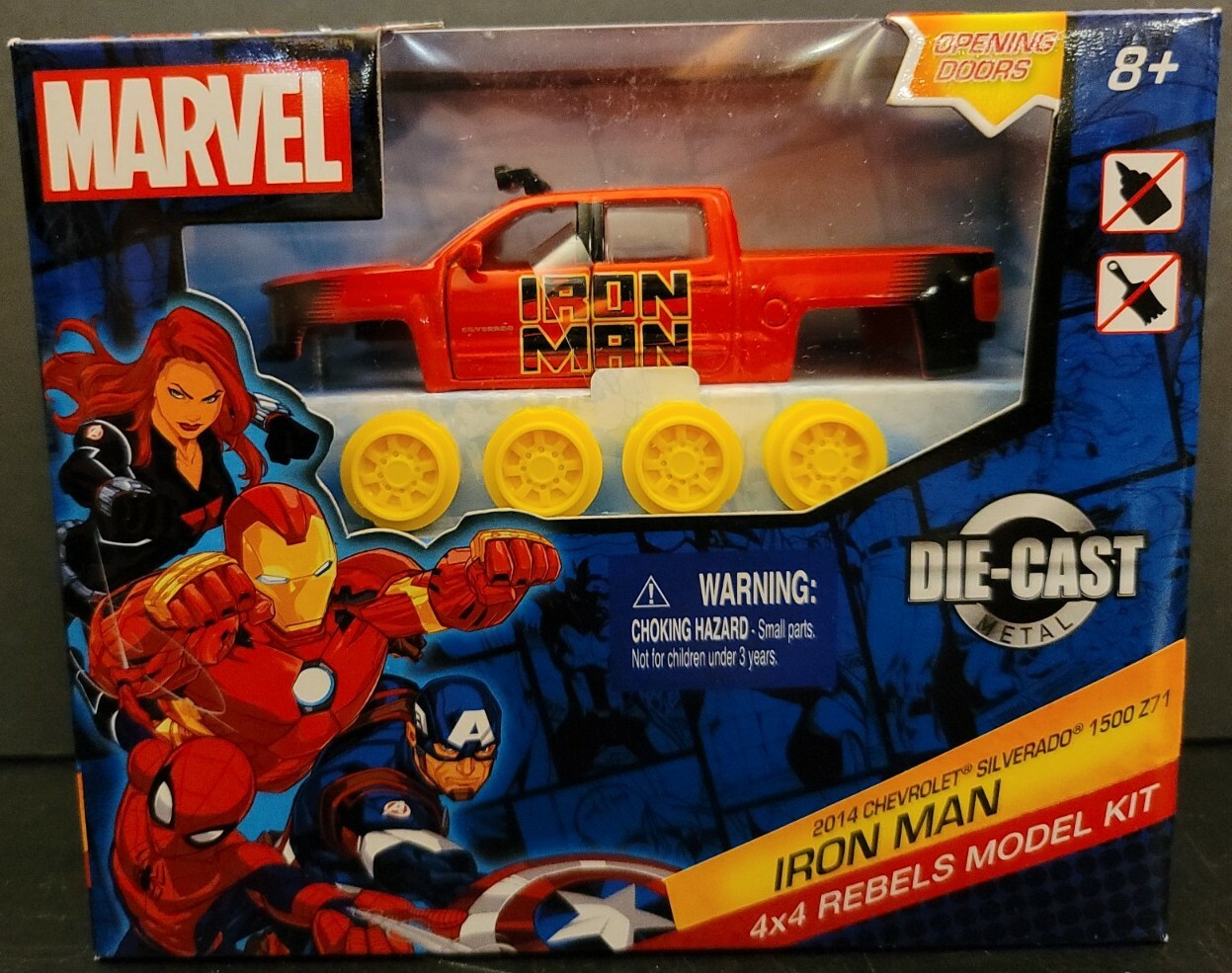 Iron Man Diecast Metal Model Kit Marvel 4x4 Rebels Chevrolet Silverado 1500 Z71