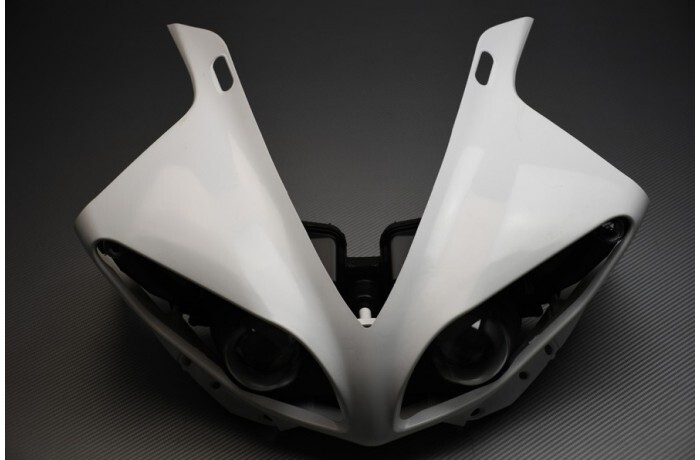 Optique de phare et carénage avant brut moto Yamaha YZF R1 RN22 2009 2010 2011