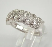 2.25Ct Round Cut Simulated Diamond Engagement Band Ring In 14k White Gold Plated