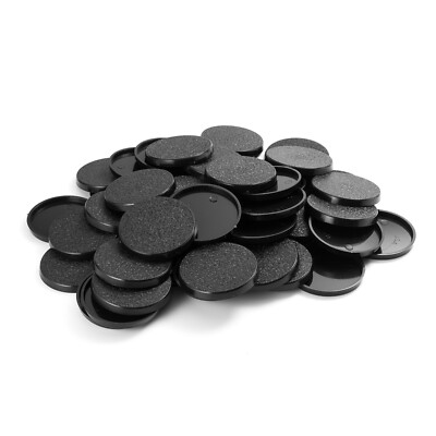 #ad Pack of 25 40 mm Plastic Round Bases Miniature Wargames Table gaming TEXTURED $8.97