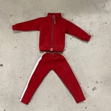 SU-TKST-RD-S: 1/12 Red tracksuit (Jacket, Pants) for 6" slim body
