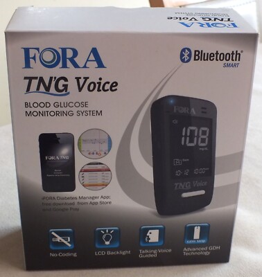FORA TN'G Voice Bluetooth Blood Glucose Monitoring System New/Box