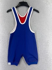 Matman Wrestling Singlet Adult 2XS XXS Blue White Red Blank US Made Tacoma