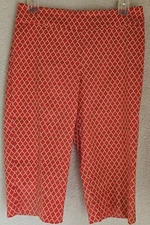 Counterparts Womens Capri Pants Size 14 Reddish Orange White X