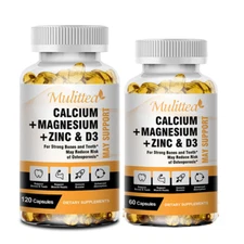 Calcium Magnesium Zinc Vitamin D3 1000MG Complex Softgels-High Absorption