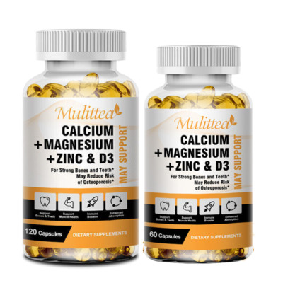 Calcium Magnesium Zinc Vitamin D3 1000MG Complex Softgels-High Absorption