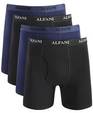 Alfani Men's 4-Pk. Moisture-Wicking Cotton Boxer Briefs Navy/black Combo