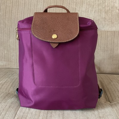 Sale Longchamp Dahlia Purple Le Pliage Nylon Backpack Adjustable Strap Ebay