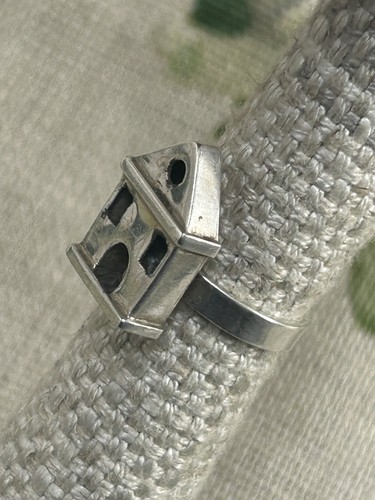 Anillo 'casa' plata años 90 vintage talla J 925 - Imagen 7 de 19